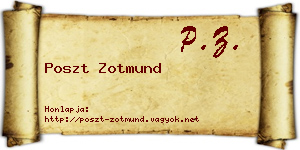 Poszt Zotmund névjegykártya